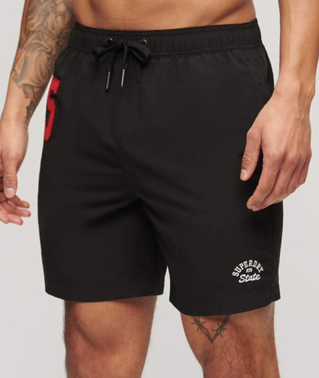 Superdry Herren 17" Polo-badeshorts aus Recyceltem Material Schwarz - Größe: M