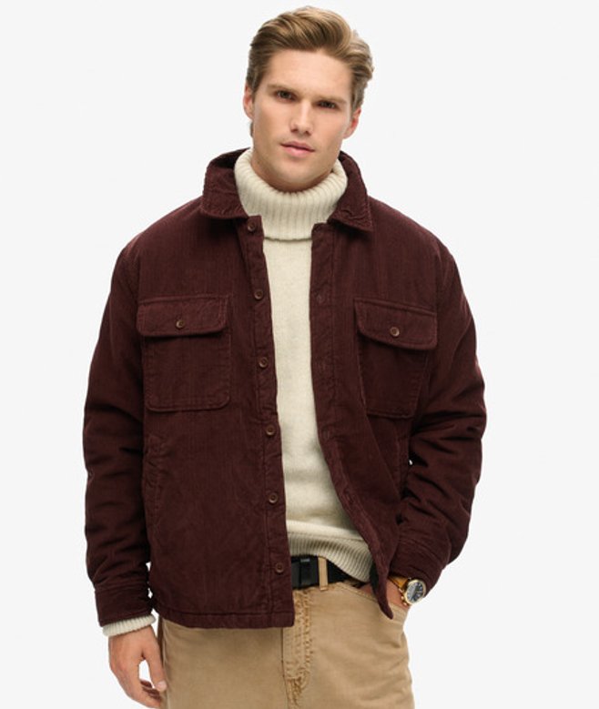 Superdry Herren Surplus Cordsamt-hemdjacke Braun - Größe: S