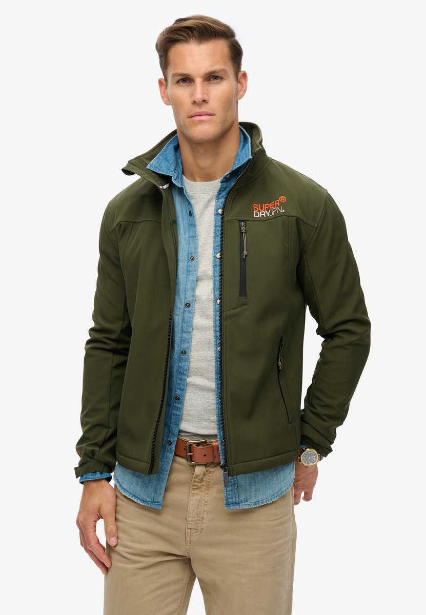 Superdry Herren Softshell Trekker Trainingsjacke Kaki - Größe: M