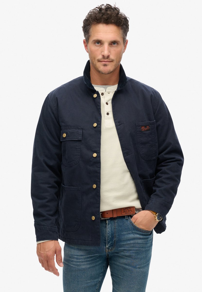 Superdry Herren Surplus Chore Jacke mit Vier Taschen Marineblau - Größe: Xxl