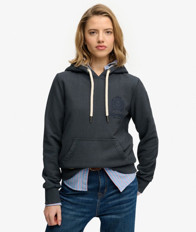 Superdry Damen Finest Goods Hoodie mit Lockerer Passform Navy - Größe: 42