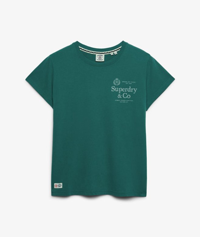 Superdry Damen Luxe Casual Classic T-shirt Green - Größe: 40
