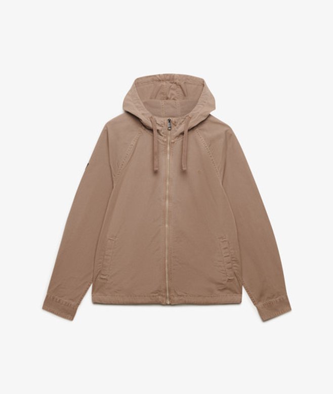 Superdry Herren Twill-jacke mit Kapuze in Washed-optik Cream - Größe: M