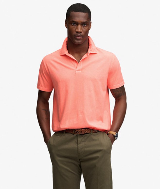 Superdry Herren Essential Jersey Poloshirt Orange - Größe: S