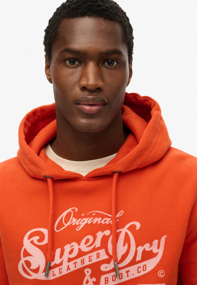 Superdry Herren Hoodie mit „leather & Boot Co"-schriftzug Orange - Größe: M