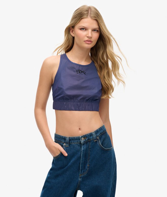 Superdry Damen Reflektierendes Limited Edition Sdx Kurztop Gelb - Größe: XS/S