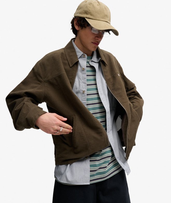 Superdry Herren Bench Moleskin Ranch Jacke Brown - Größe: M