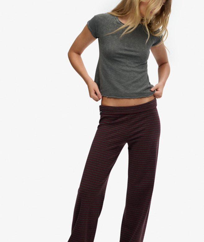 Superdry Damen Athletic Essentials Jogginghose mit Umschlagbund Red - Größe: 34
