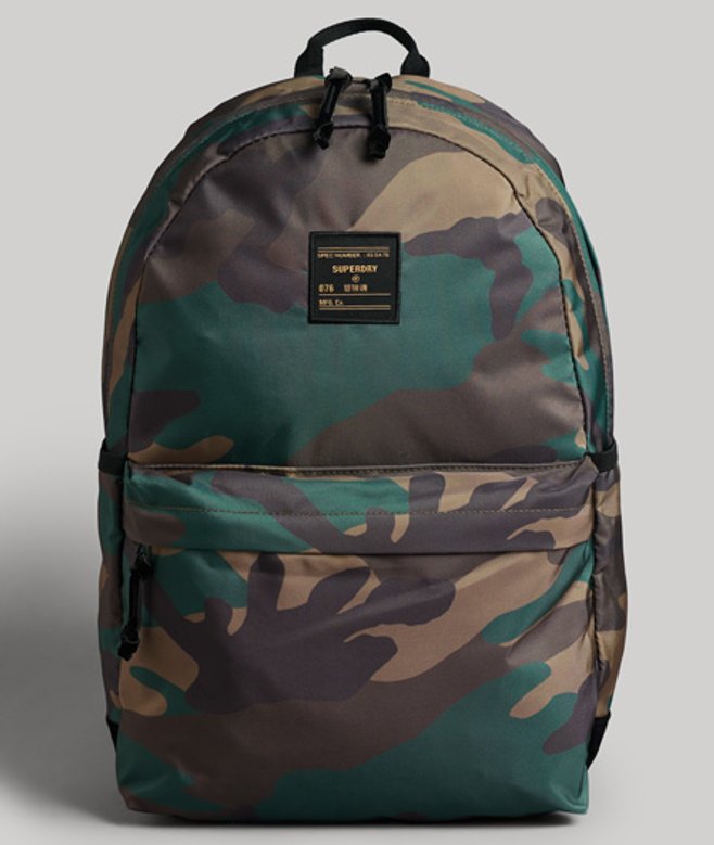 Superdry Damen Montana Rucksack mit Print Grün - Größe: One Größe