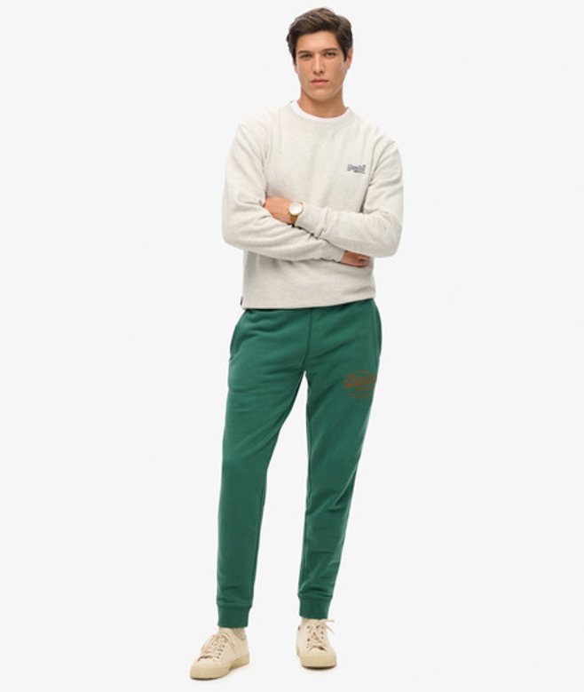 Superdry Herren Klassische Vintage Jogginghose mit Logo-grafik Grün - Größe: M