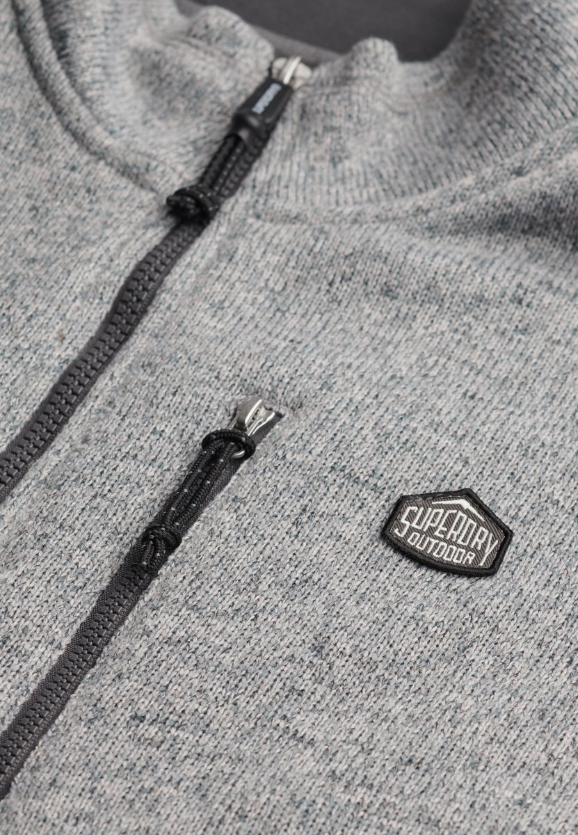 Superdry Herren Storm Fleecepullover mit Halblangem Reißverschluss Grey - Größe: M