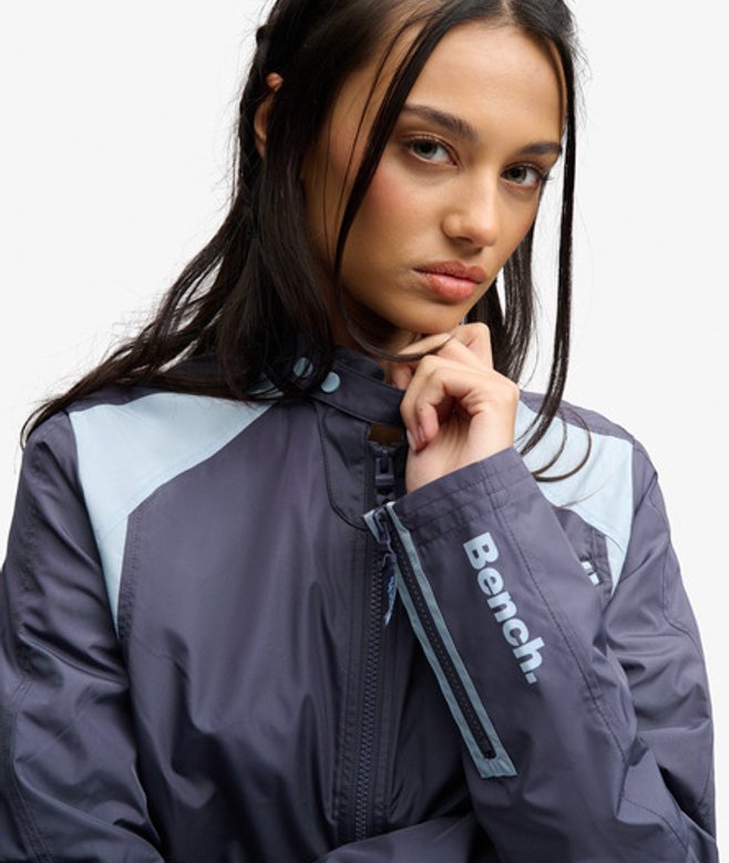 Superdry Damen Bench Racer Shell Jacke mit Doppelreißverschluss Navy - Größe: S