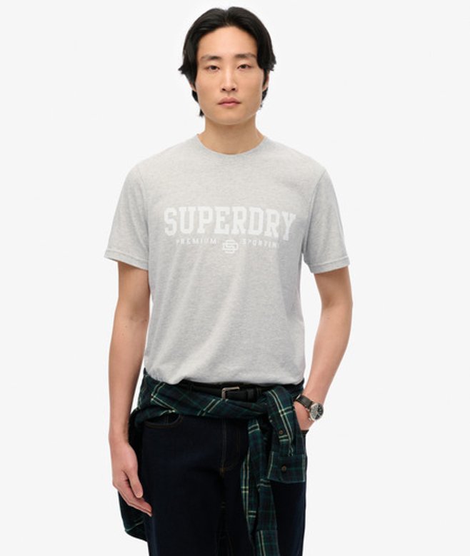 Superdry Herren Core Sports T-shirt Hellgrau - Größe: M