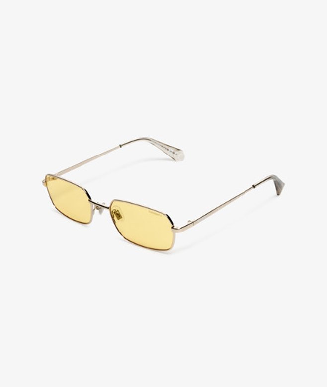 Superdry Damen Rechteckige Metallsonnenbrille Gold - Größe: 1Größe