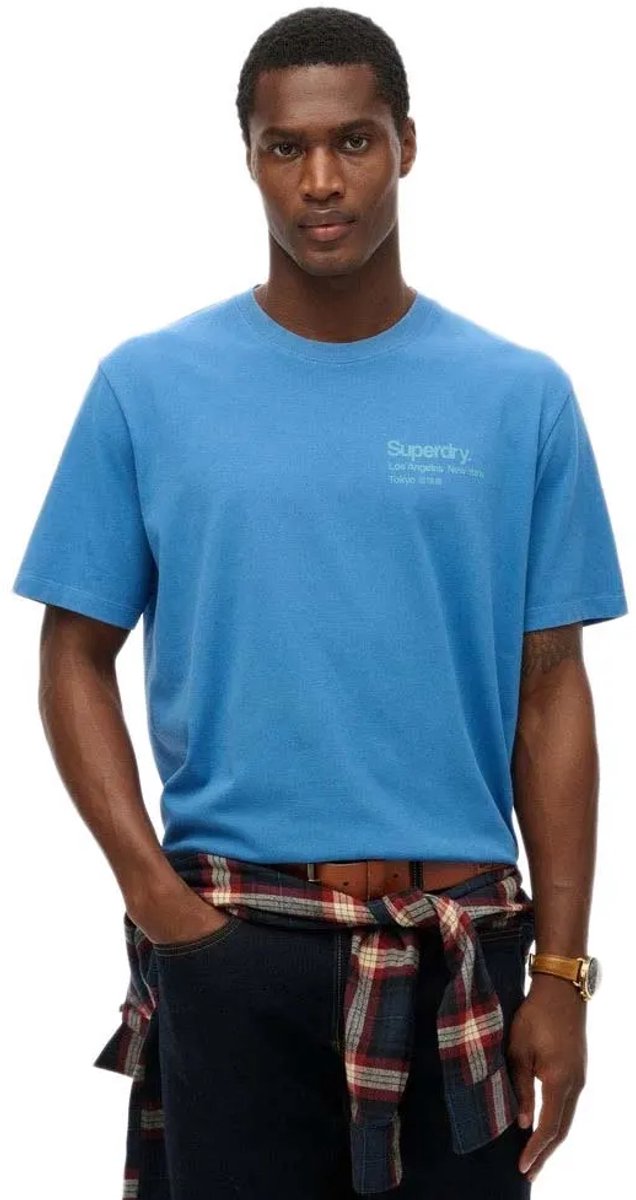 Superdry Herren Core City T-shirt mit Logo Blau - Größe: L