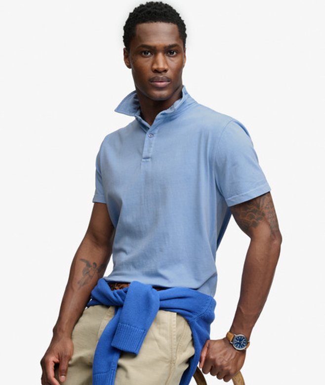 Superdry Herren Essential Jersey Poloshirt Blue - Größe: XL