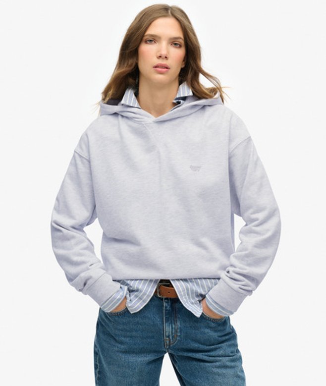 Superdry Damen Studios Hoodie Hellgrau - Größe: 38