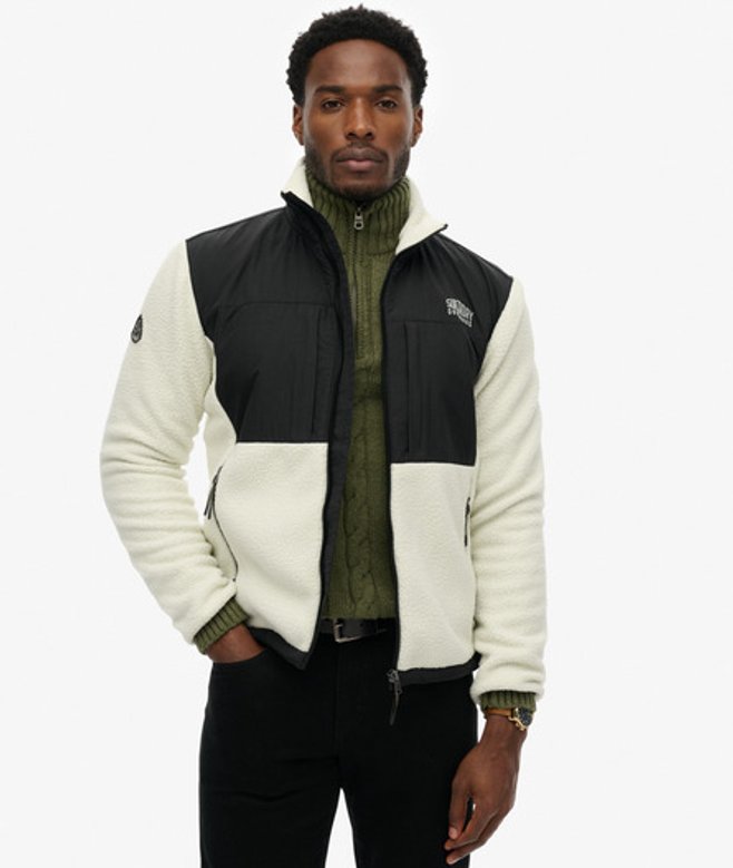 Superdry Herren Polar Fleece Hybrid Trekker-jacke Black - Größe: M