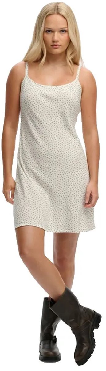 Superdry Damen Bedrucktes Mini-trägerkleid White - Größe: 44