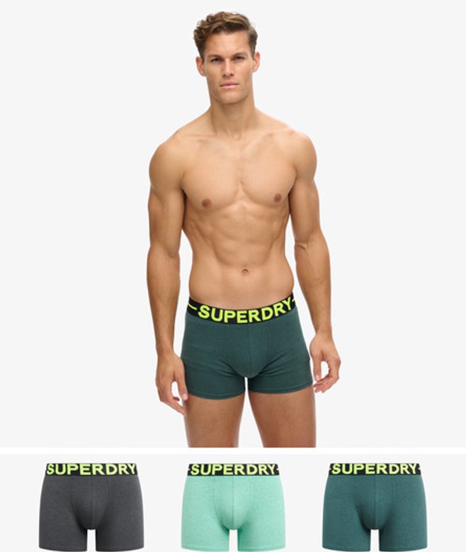 Superdry Herren Boxershorts im Dreierpack Grün - Größe: Xxl