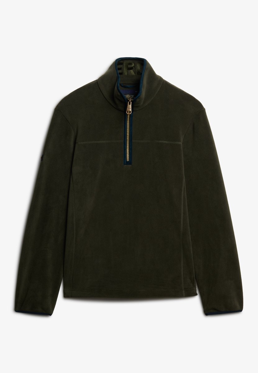 Superdry Herren Estate Fleecejacke Mit Halblangem Reißverschluss, Dunkelgrün - Größe: M