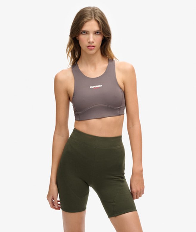 Superdry Damen Grau Sport Core Active BH, Größe: 40 - Größe: 40