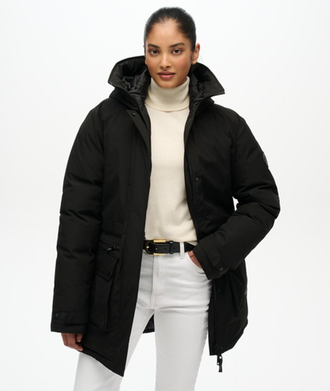 Superdry Damen City Wattierte Parka-jacke Black - Größe: 44