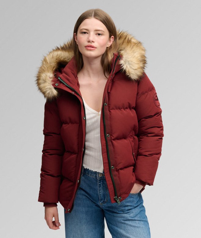 Superdry Damen Everest Classic Pufferjacke Red - Größe: 38