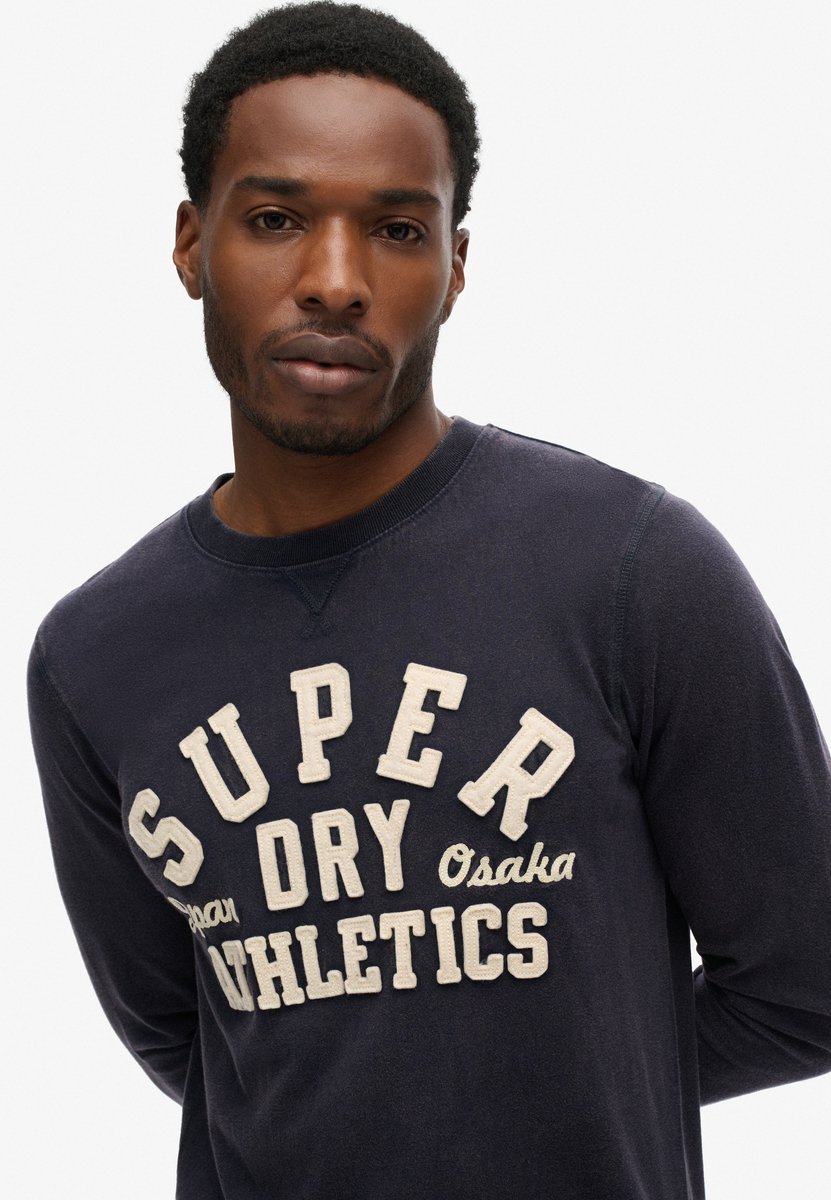 Superdry Herren Vintage Athletic Langarmshirt Marineblau - Größe: L