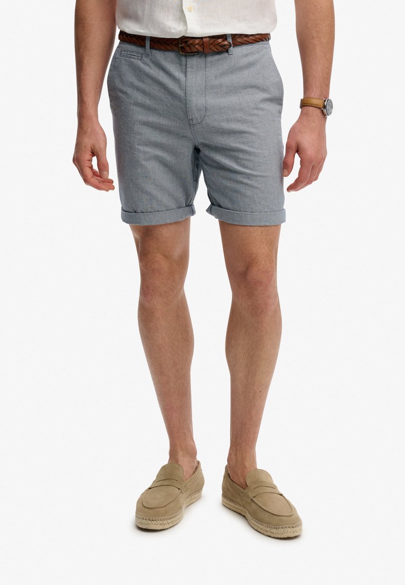 Superdry Herren Premium Strukturierte Chino-shorts Blue - Größe: 30