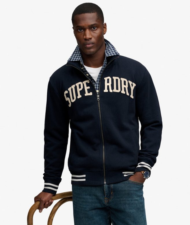 Superdry Herren Vintage Athletic Trainingsjacke Navy - Größe: Xxl