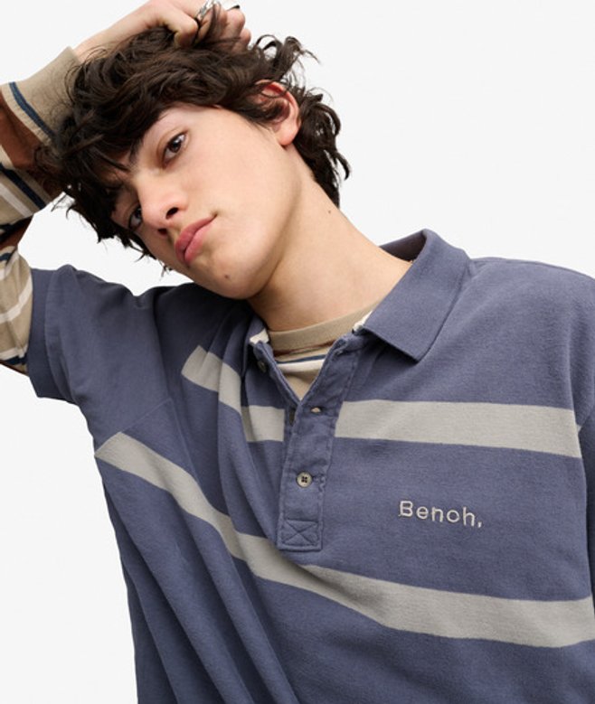Superdry Herren Bench Supersoft Logo Poloshirt Navy - Größe: L