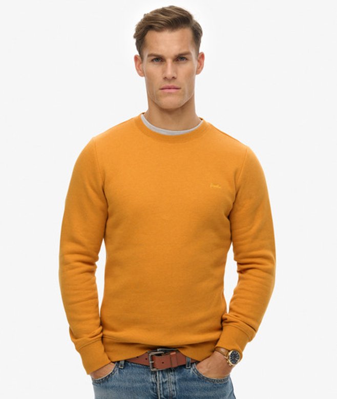 Superdry Herren Vintage Logo Besticktes Rundhals-sweatshirt Yellow - Größe: XL