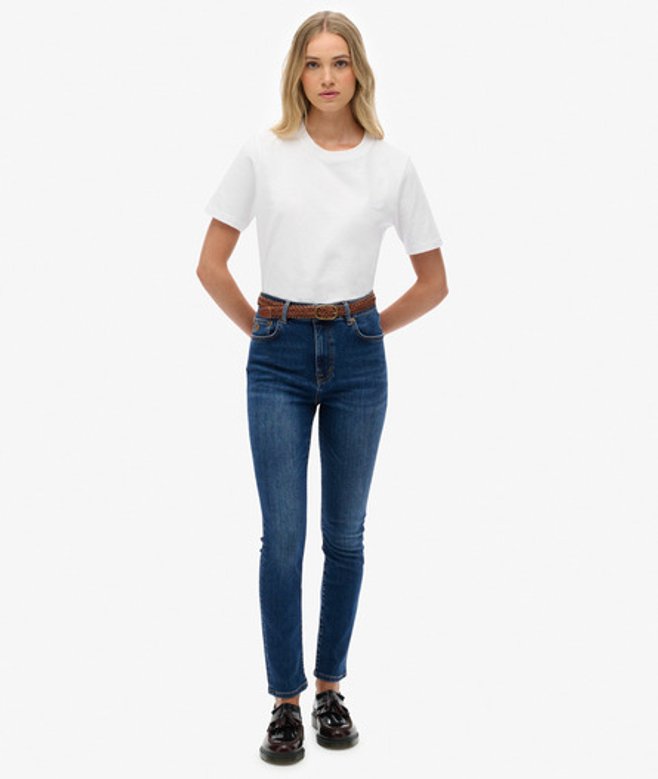 Superdry Damen Skinny Jeans aus Bio-baumwolle mit Hohem Bund Blue - Größe: 26/30