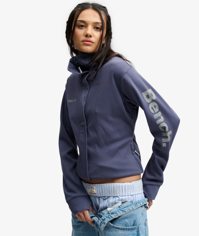 Superdry Damen Bench Trainingsjacke mit Stehkragen Navy - Größe: XS