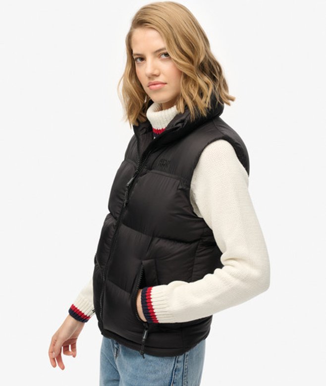 Superdry Damen Tech Steppweste Black - Größe: 38