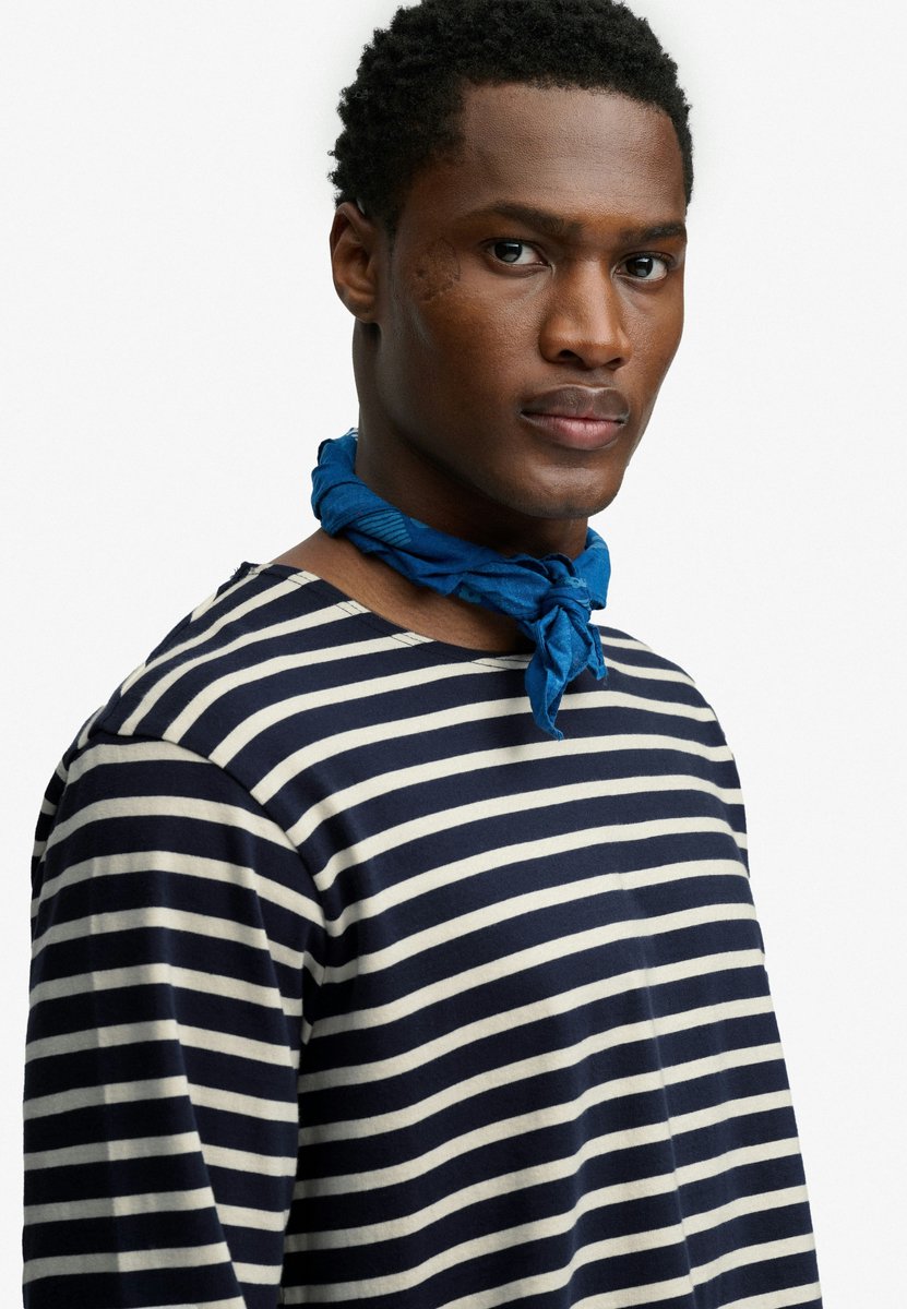 Superdry Herren The Merchant Store Gestreiftes Langarmshirt Navy - Größe: L