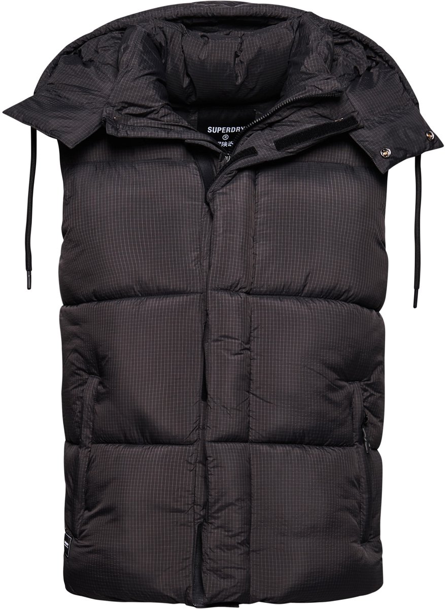 Superdry Herren Schwarz Kurze Touchline Steppweste, Größe: M - Größe: M
