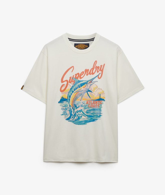 Superdry Herren Maritime T-shirt in Lockerer Passform White - Größe: S