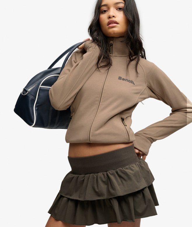Superdry Damen Bench Sweatshirt mit Hohem Kragen Green - Größe: XL
