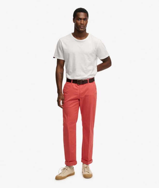 Superdry Herren Premium Regular Chinos Red - Größe: 32/30