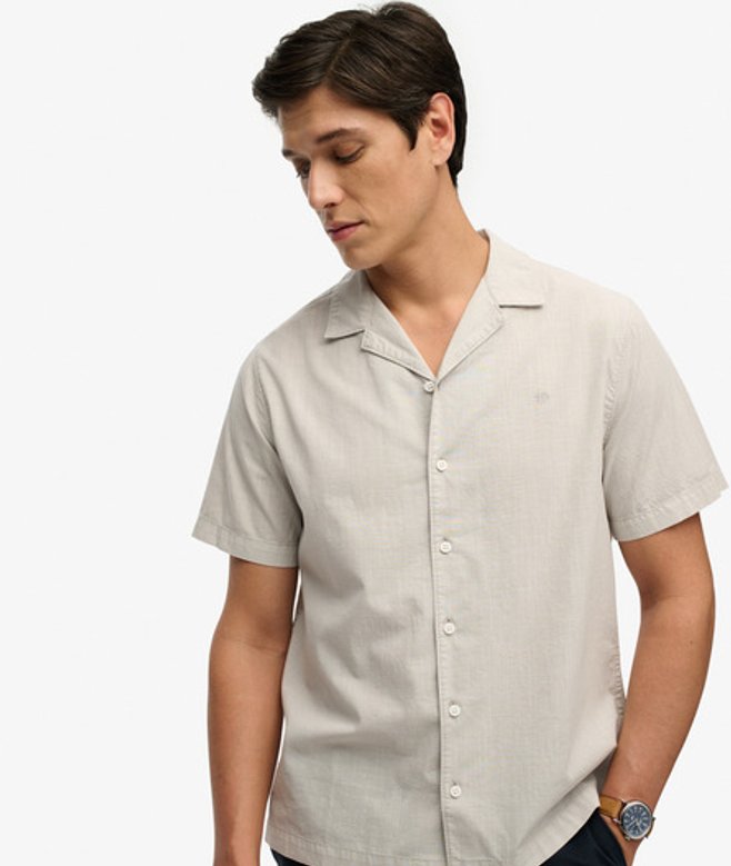 Superdry Herren Cabana Kurzarmhemd Grey - Größe: L