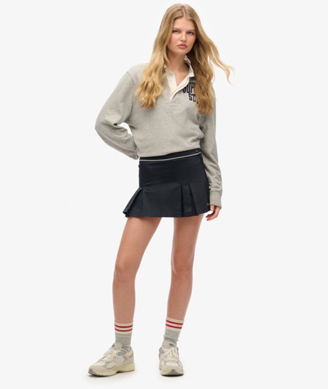 Superdry Marineblau Damen Tennisrock, Größe: 44 - Größe: 44