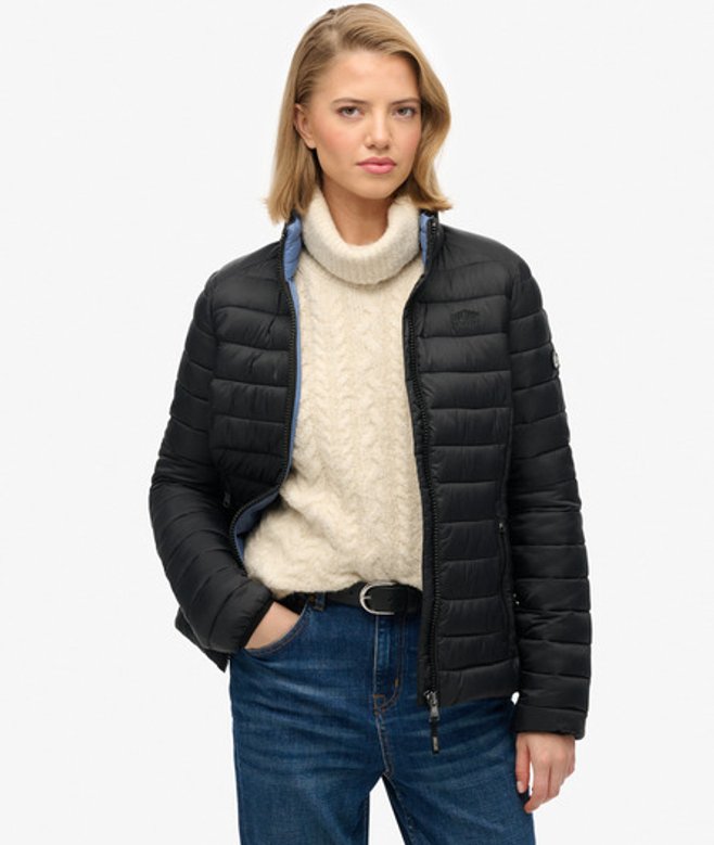 Superdry Damen Fuji Lite Steppjacke Black - Größe: 34