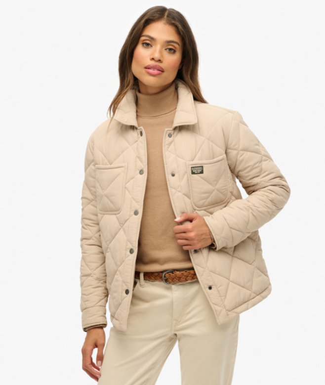 Superdry Damen Gesteppte Workwear-jacke Brown - Größe: 40