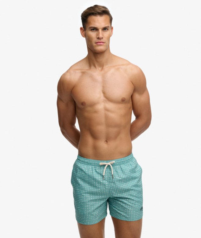 Superdry Herren Premium Bedruckte 15-Zoll Badeshorts Green - Größe: L