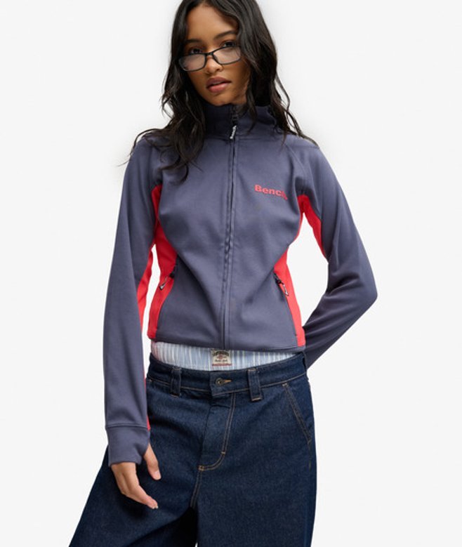 Superdry Damen Bench Hochkragen-trainingsjacke mit Kontrastdetails Navy - Größe: XL