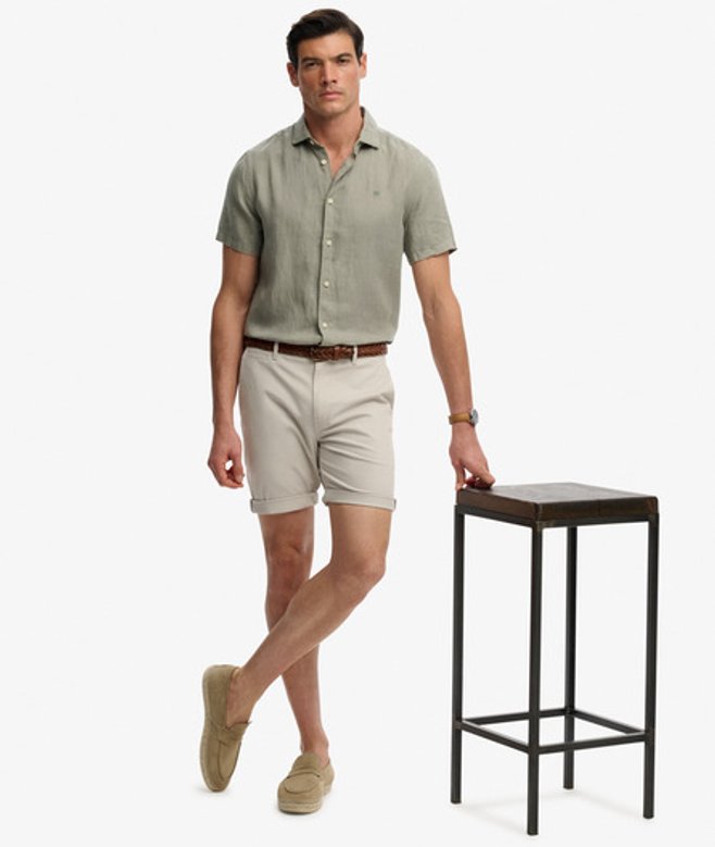 Superdry Herren Premium Regular Chino-shorts Grey - Größe: 32