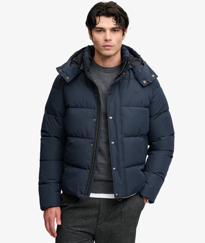 Superdry Damen Bench Tiefsitzender Stufenrock Navy - Größe: S