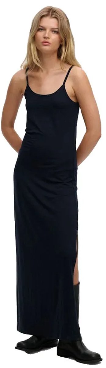 Superdry Damen Maxi-jerseyträgerkleid Navy - Größe: 40